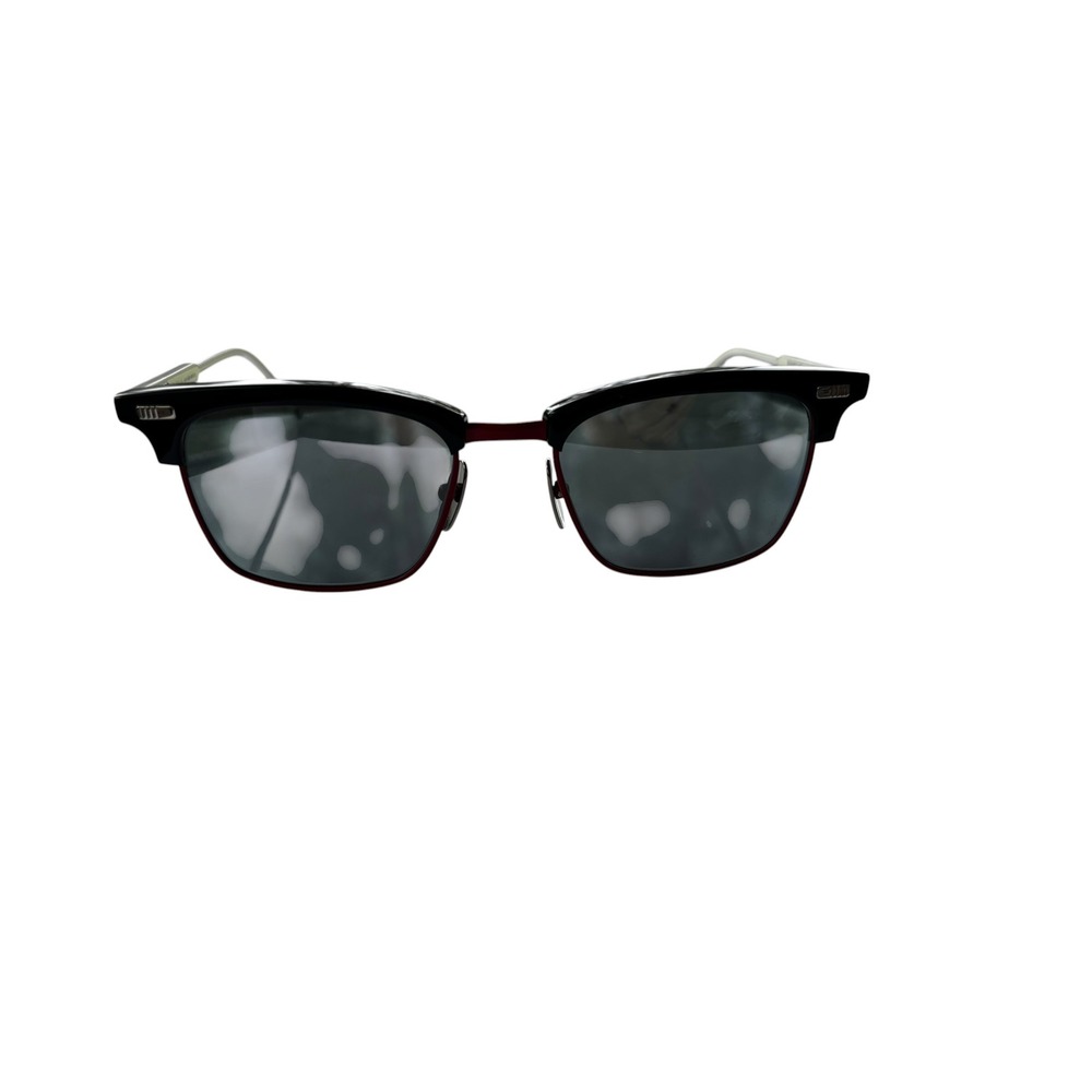 Thom Browne Sunglasses 52mm Navy Red White TB-711-D Clubmaster Square Eyewear
